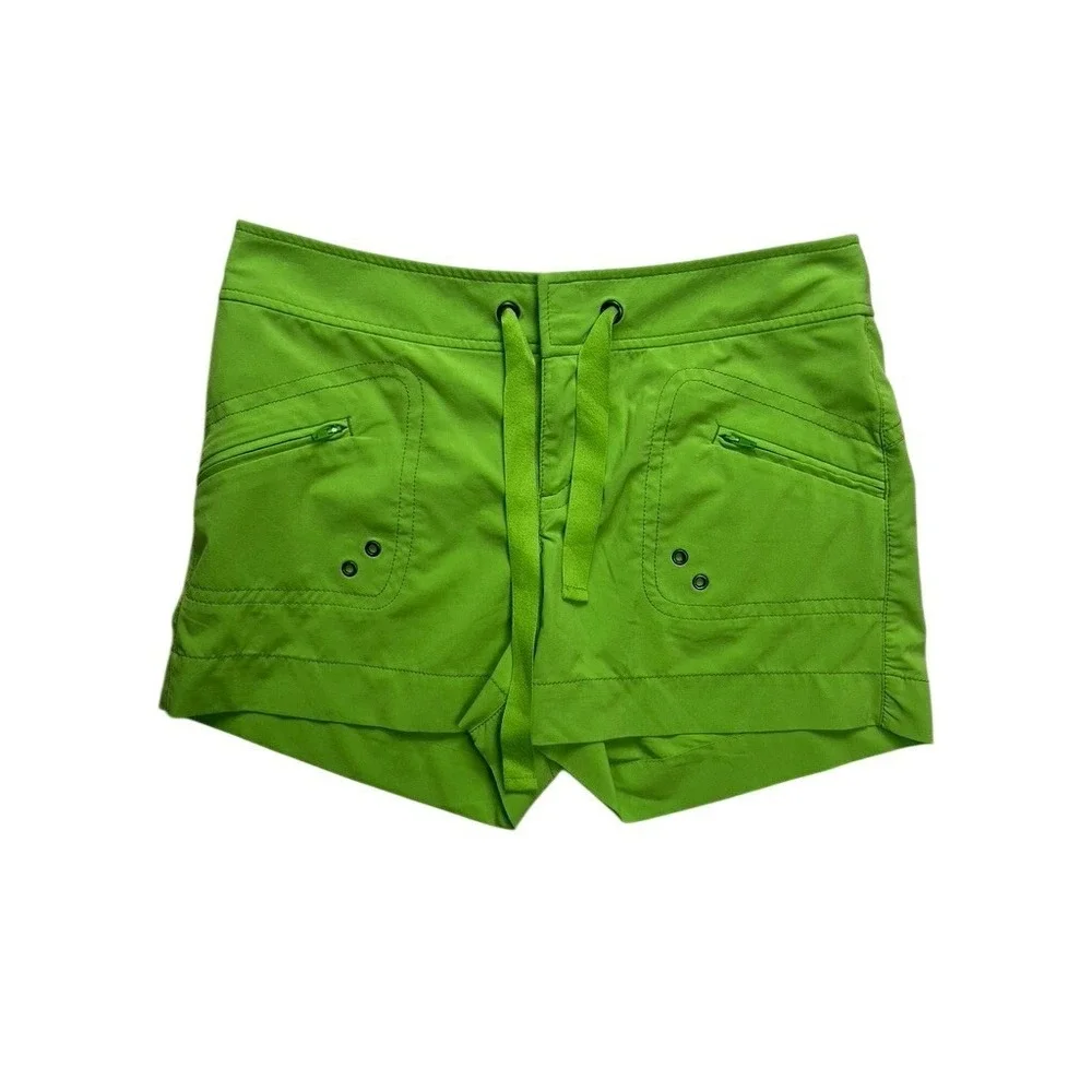 Athleta Shorts Womens 2‎ Green Hiking Athletic Style 691934 Drawstring